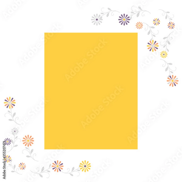 Obraz yellow flowers on a white background