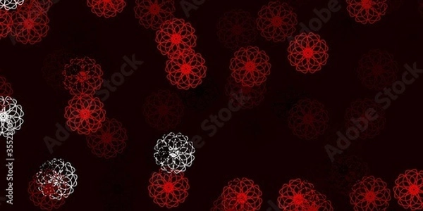 Fototapeta Light Red vector natural artwork with flowers.
