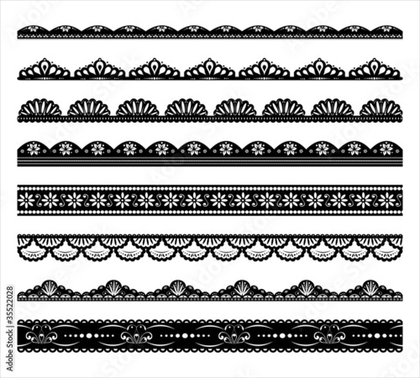 Obraz Set of black scalloped vector borders