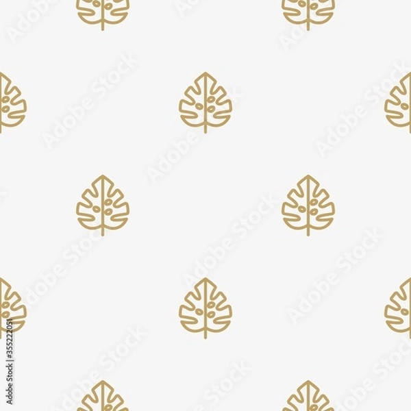 Fototapeta Seamless pattern with tropical leaves