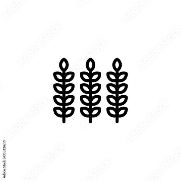 Fototapeta Crops vector icon in linear, outline icon isolated on white background