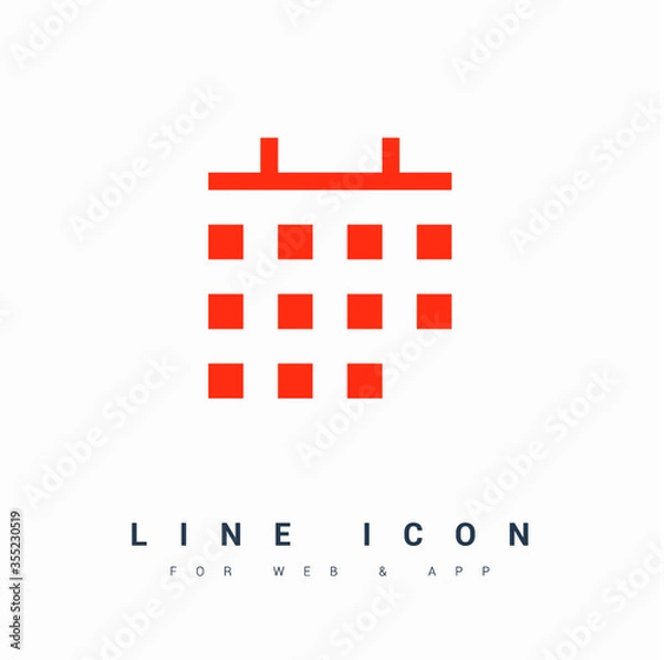 Obraz calendar line vector icon