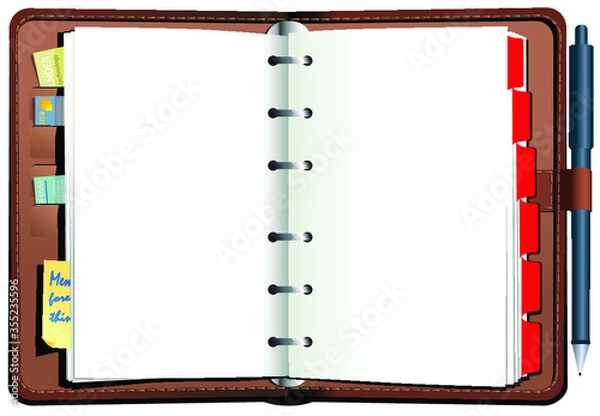 Fototapeta Leather bound desk diary