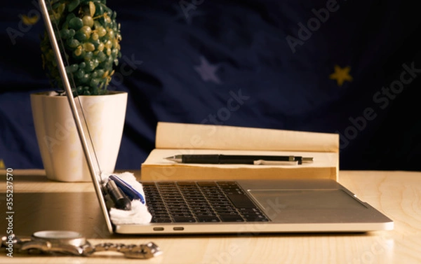 Obraz Copy space and  laptop on the table.       