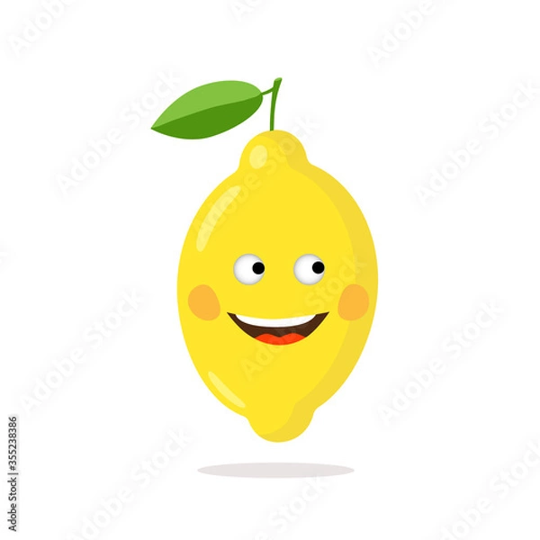 Fototapeta A cheerful lemon as a symbol of well-being and health.