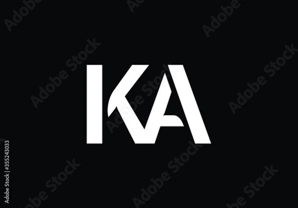 Obraz Initial Monogram Letter K A Logo Design Vector Template. K A Letter Logo Design