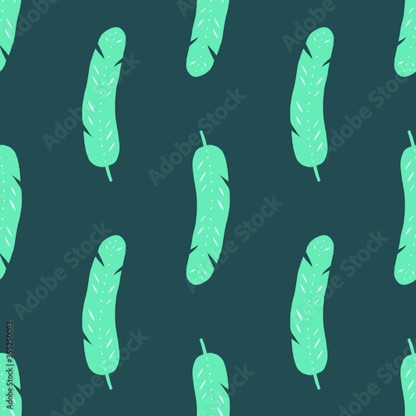 Fototapeta Palm leaves seamless pattern. Tropical plant vector repeating illustration for textile, wallpaper design.