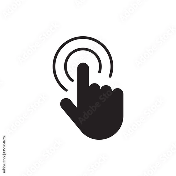 Obraz Double tap line icon, Hand Click sign for mobile concept and web design, Finger touch vector icon, Cursor pointer symbol, logo illustration symbol isolated on white background. icon Vector EPS 10