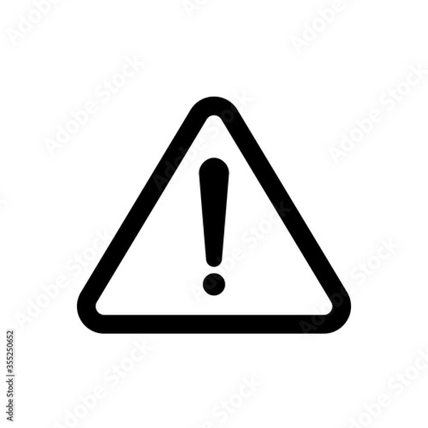 Fototapeta Exclamation Mark Sign Warning About An Emergency, icon vector isolated on white background. EPS 10