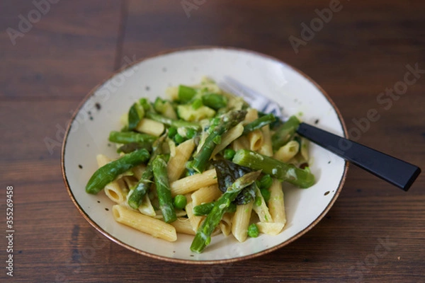 Obraz makaron i szparagi 