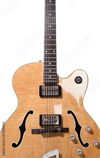 Obraz Hollow body electric guitar isolated on white background