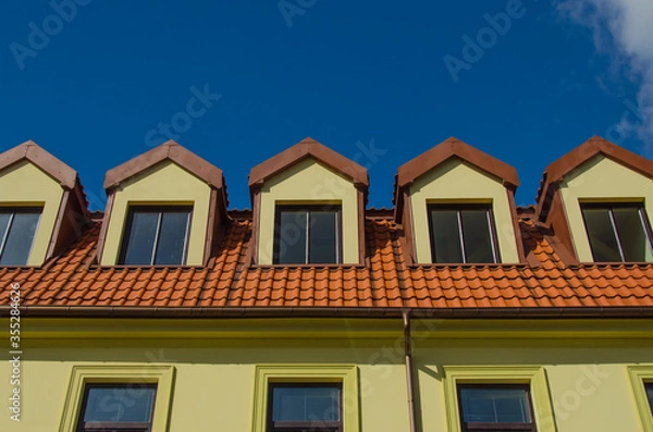 Obraz House top windows and roof