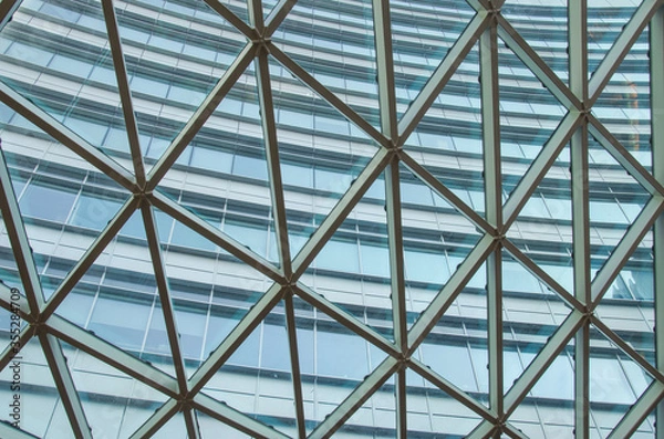 Obraz Glass windows grid on building