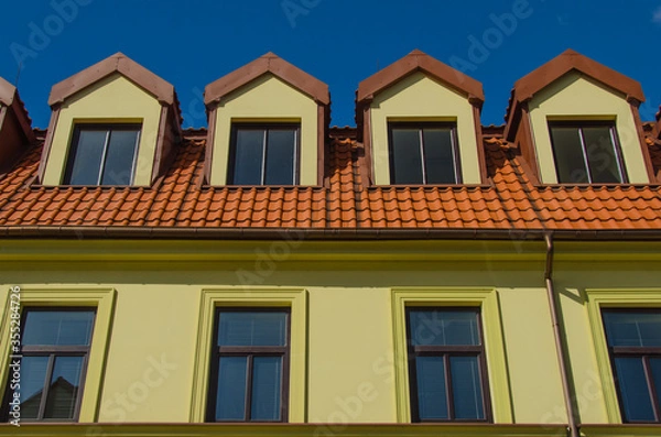 Obraz House top windows and roof