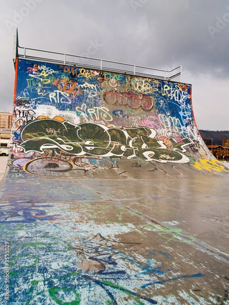 Fototapeta Close up of a ramp at a skate park