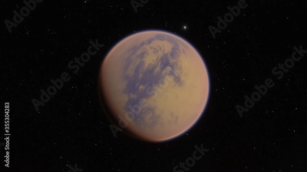 Obraz planet Titan, satellite of Saturn 3d render