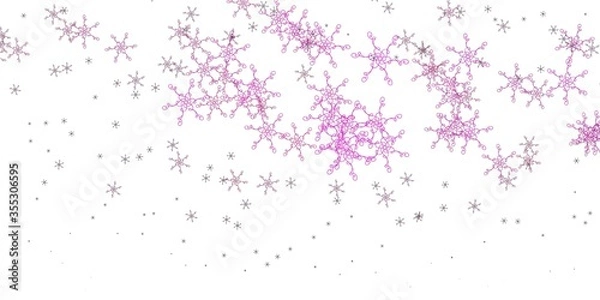 Fototapeta Light Pink vector backdrop with bent lines.