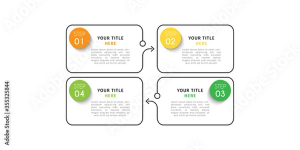 Fototapeta Business infographic element with options, steps, number vector template design