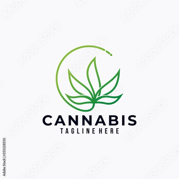 Obraz cannabis logo icon vector isolated