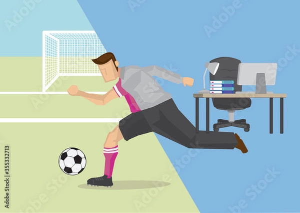 Fototapeta Vector Illustration of the concept of life and work balance.