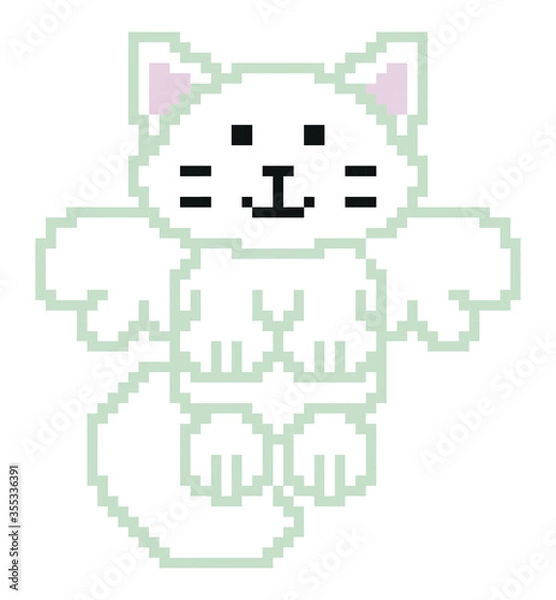 Fototapeta cat pixel art vector
