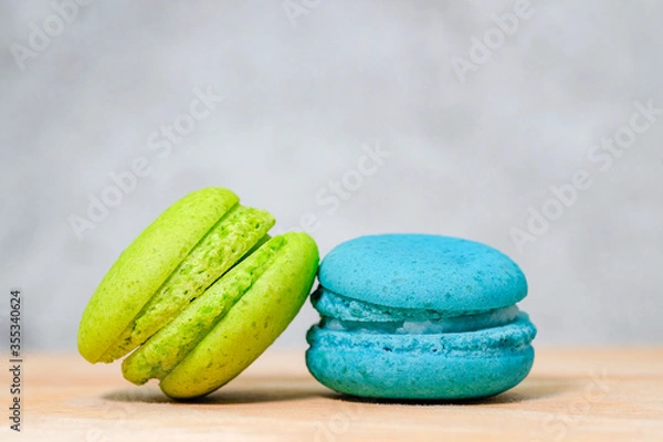 Obraz Close up colorful Macarons with cream  is bakery homemade
