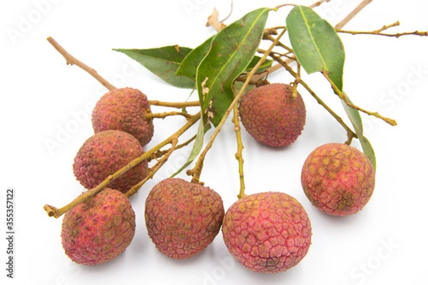 Obraz Seven lychee on the white ground.
