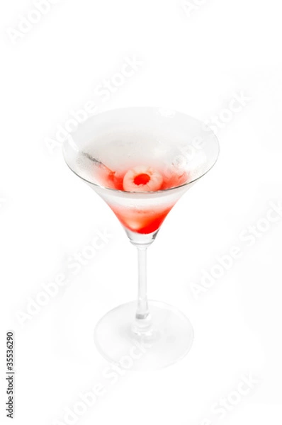Obraz Lychee martini cocktail  isolated on white background
