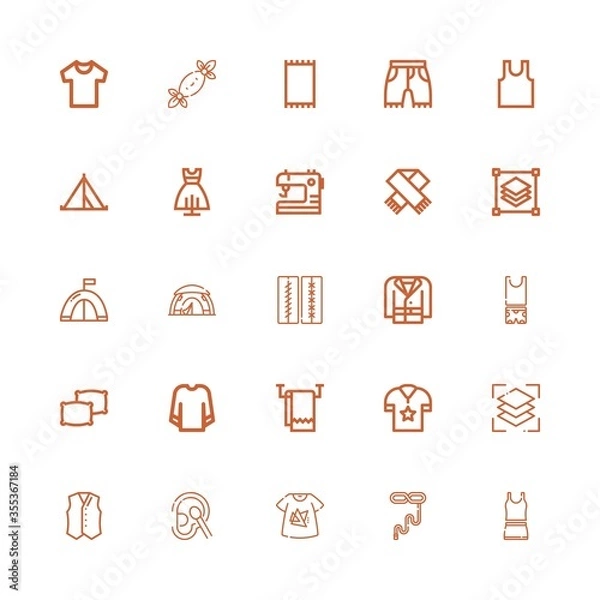 Fototapeta Editable 25 textile icons for web and mobile