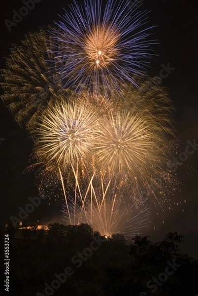 Fototapeta Multiple explosion over castle Spilberk