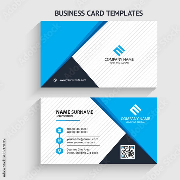 Fototapeta Modern and creative business card vector design template. Horizontal layout. editable business card vector. Perfect for your company. Vector illustration design. Print ready.