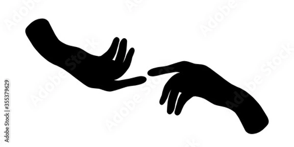 Fototapeta two hands icon vector illustration eps10. isolated on a white background. hand-drawn. for websites, apps, and ad pointers, banners, and posters,t-shirt design