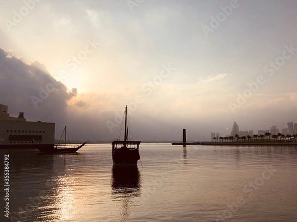 Obraz sunset over the river