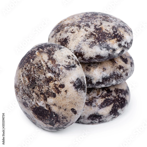 Fototapeta Group of round chocolate gingerbread cookies isolated