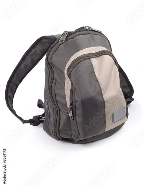 Obraz Small modern backpack isolated over white background