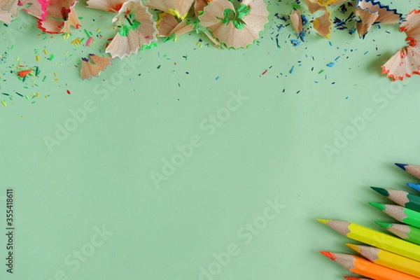 Obraz Background from color pencils on green paper.