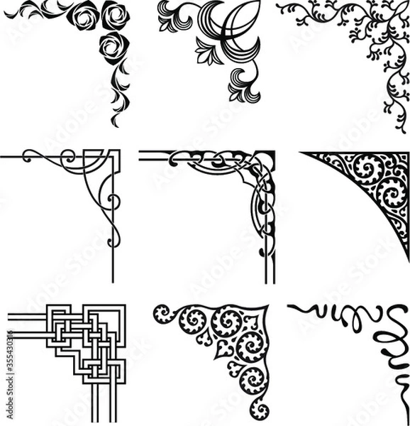 Fototapeta ornamental corners set