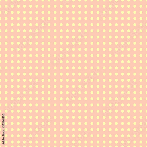 Fototapeta color seamless vector pattern. Abstract repeatable yellow dots on pink background, pattern. Pastel. Seamlessly repeatable.