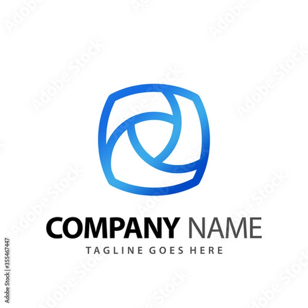 Fototapeta Abstract Square Square Shield Logo Design Vector Illustration Template Stock