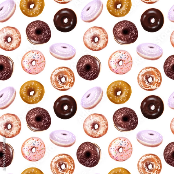 Fototapeta Seamless pattern with macaroons that are hand-drawn