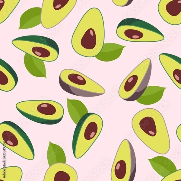 Fototapeta vector avocado seamless pattern