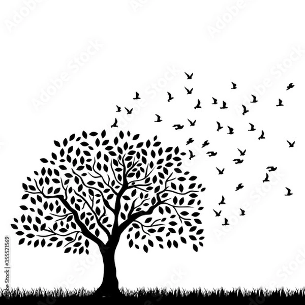Obraz tree and birds