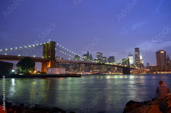 Obraz Blue Brooklyn Bridge