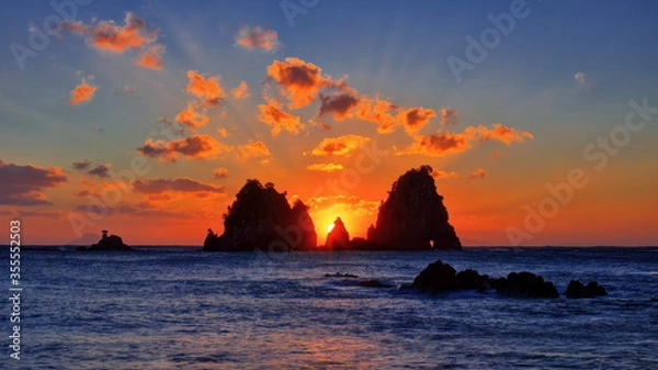 Obraz 蓑掛岩の日の出