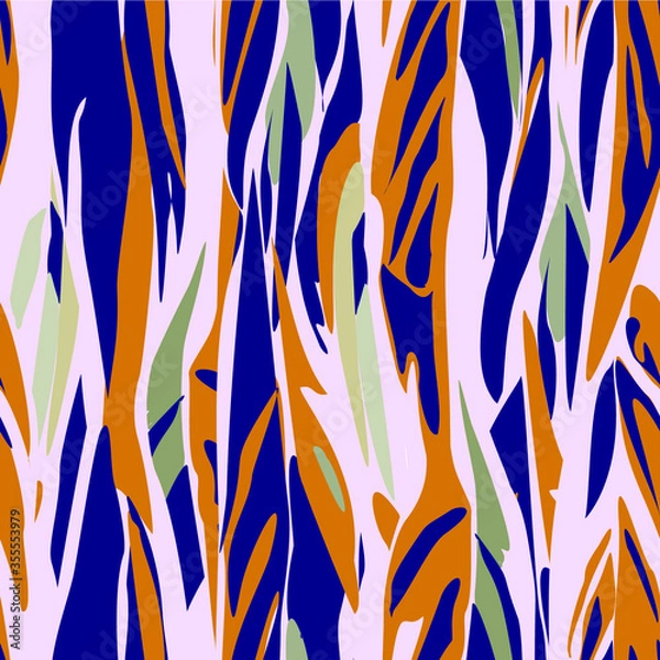 Obraz Abstract seamless pattern with leaves. Vector background for various surface. Trendy hand drawn textures.