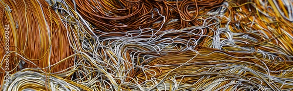 Obraz Lots of copper pressed wire ready for remelting