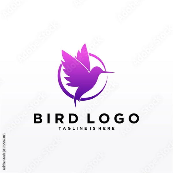 Fototapeta Abstract Bird Logo design vector template. Creative Dove Logotype business technology concept symbol icon.