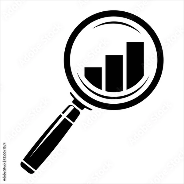 Fototapeta Creative research logo concepts with bars vector designs template