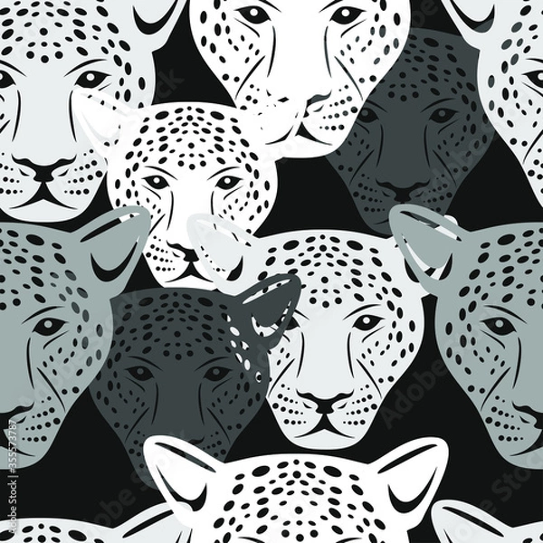 Obraz Cute Black And White Jaguar Pattern Seamless