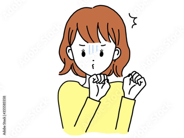 Obraz 顔を青ざめて驚く女性